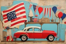 Americana Vintage Car Independence