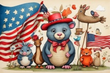 Americana Animal Fourth Of July