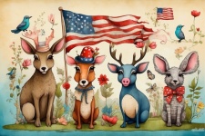 Americana Animals Independence Day