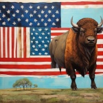 Americana Bison Buffalo Art
