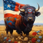 Americana Bison Buffalo Art