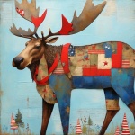 Americana Moose Art Print