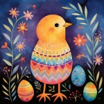 Whimsical Baby Chick Easter Art