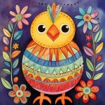 Whimsical Easter Chick Art Print