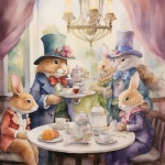 Easter Rabbit Tea Brunch Art