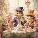 Easter Rabbit Tea Brunch Art