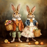 Vintage Bunny Rabbit Art Print