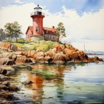 Lighthouse Watercolor Art