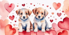 Little Puppies In Love