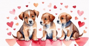 Little Puppies In Love