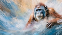 Orangutan, Animal Portrait, Art