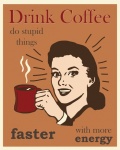 Retro Coffee Woman Poster