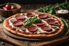 Richly Decorated Italian Pizza
