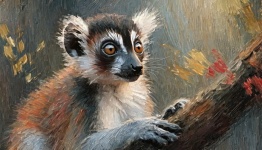 Ring-tailed Lemur, Primate, Art
