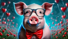 Pig, Glasses, Animal