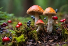 Wild Red Mushrooms