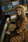 Woman, Piano, Play, Music, Portrait
