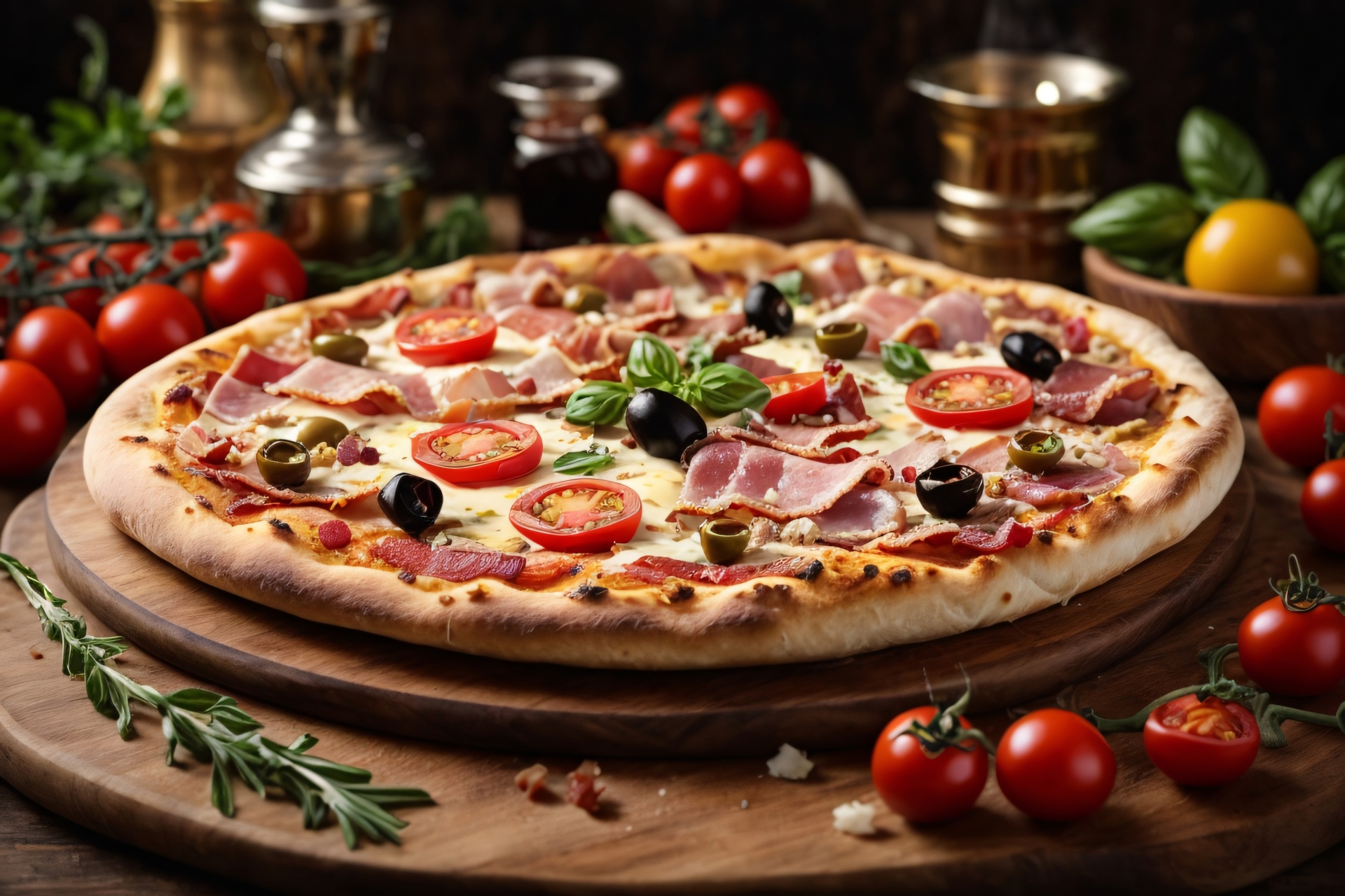 Richly Decorated Italian Pizza Free Stock Photo - Public Domain Pictures