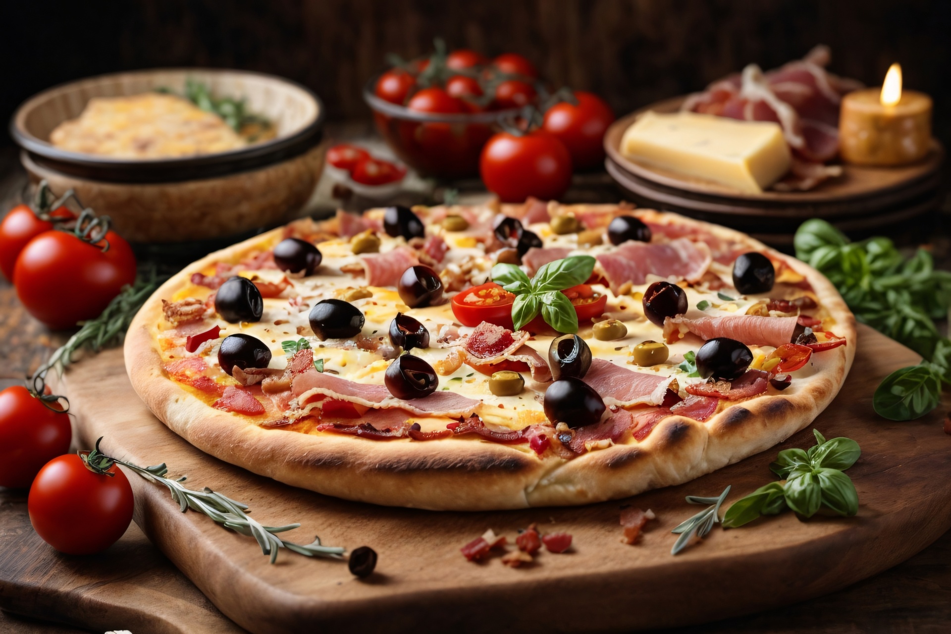 Richly Decorated Italian Pizza Free Stock Photo - Public Domain Pictures