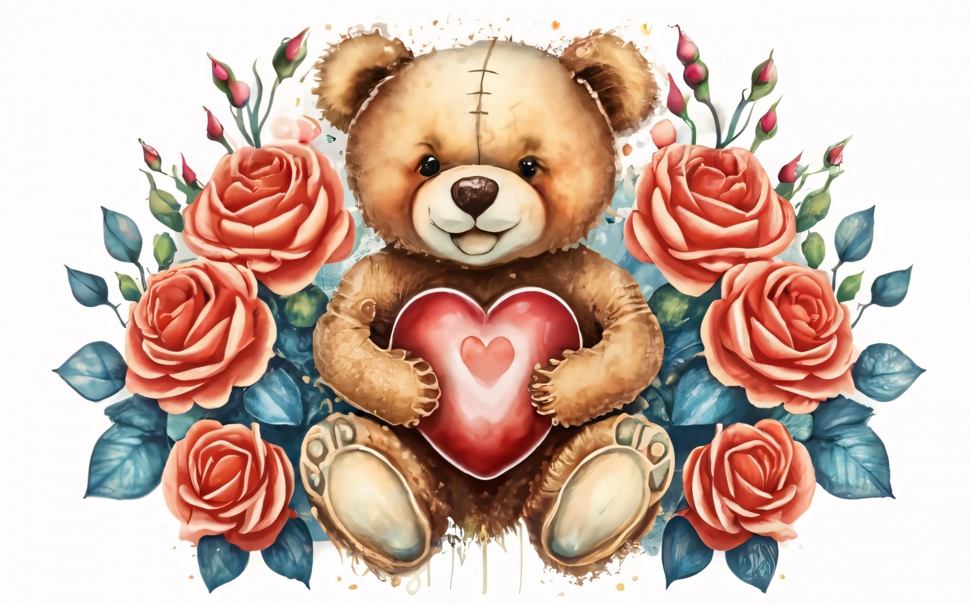 Teddy Bear Watercolor Illustration Free Stock Photo - Public Domain ...