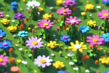 3D Flowers In Computer Game