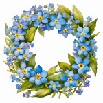 Watercolor Floral Wreath Frame