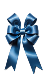 Blue Satin Bow Embellishment