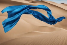 Blue Silk Scarf Over Desert Sand