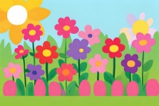 Colorful Cartoon Flowers