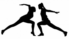 Dancing Women Silhouette Clipart