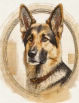 Dog, German Shepherd, Pet, Retro
