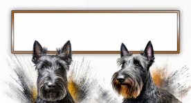 Dog Scottish Terrier Frame Text Art