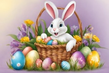 Easter Bunny In A Basket