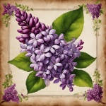 Lilac Flowers Vintage Illustration