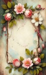 Floral Frame With Colorful Flowers