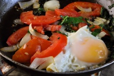 Fried Egg With Tomato And Onion
