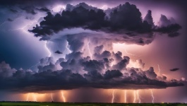 Thunderstorm Lightnings Sky Clouds