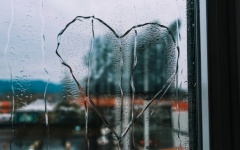 Glass Window On A Rainy Day
