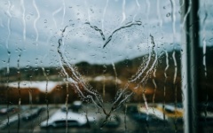 Glass Window On A Rainy Day