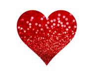 Heart Glitter Red