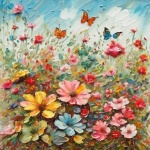 Flower Garden Oil Painting Art
