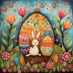 Easter Bunny Rabbit Egg Art Print