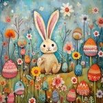 Easter Bunny Rabbit Egg Art Print
