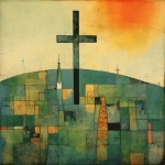 Abstract Easter Cross Art Print