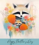 Mother&039;s Day Racoon Art Greeting