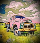Vintage Retro Pick-up Truck Art