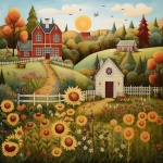 Whimsical Fall Country Home Art