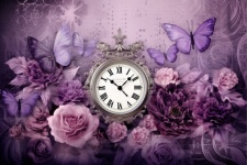 Purple Vintage Floral Watch Paper