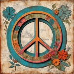 Retro Hippie Peace Sign Art