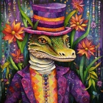 Mardi Gras Alligator Art Print
